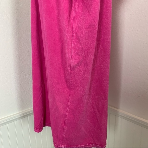 HRT & LUV Mineral Washed Tee Shirt Dress Freebird 2XL Pink Knee Length - Picture 7 of 14